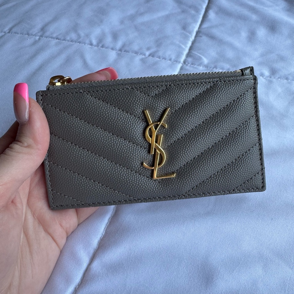 Yves Saint Laurent Gray Card Holder